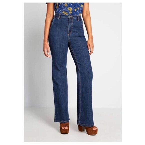 ModCloth the Grier wide leg jeans 2 - Picture 1 of 10